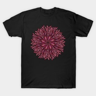 Red Succulent Mandala T-Shirt